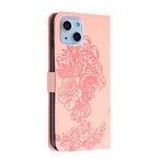 Custodia per telefono in pelle goffrata con fiore di tigre, For iPhone 14, For iPhone 14 Plus, For iPhone 14 Pro, For iPhone 14 Pro Max