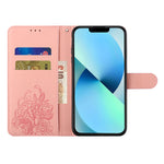 Custodia per telefono in pelle goffrata con fiore di tigre, For iPhone 14, For iPhone 14 Plus, For iPhone 14 Pro, For iPhone 14 Pro Max