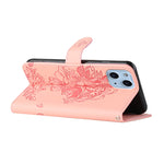 Custodia per telefono in pelle goffrata con fiore di tigre, For iPhone 14, For iPhone 14 Plus, For iPhone 14 Pro, For iPhone 14 Pro Max
