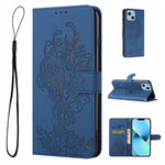 Custodia per telefono in pelle goffrata con fiore di tigre, For iPhone 14, For iPhone 14 Plus, For iPhone 14 Pro, For iPhone 14 Pro Max