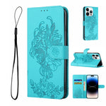 Custodia per telefono in pelle goffrata con fiore di tigre, For iPhone 14, For iPhone 14 Plus, For iPhone 14 Pro, For iPhone 14 Pro Max