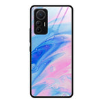 Custodia protettiva in vetro con motivo in marmo, For Xiaomi 12 Lite
