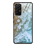 Custodia protettiva in vetro con motivo in marmo, For Xiaomi 12 Lite