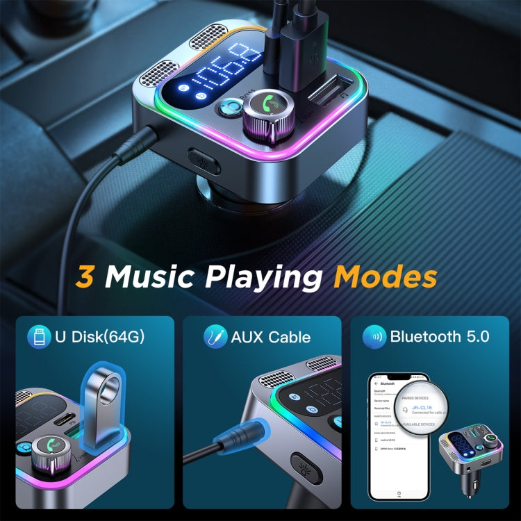 JOYROOM JR-CL16 48W Bluetooth 5.0 Trasmettitore FM wireless per auto, JR-CL16