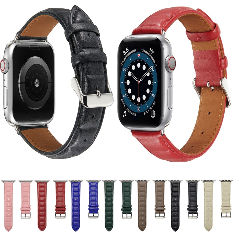 Cinturino in vera pelle per Apple Watch Series, 7 45mm / 6&SE&5&4 44mm / 3&2&1 42mm, 7 41mm / 6&SE&5&4 40mm / 3&2&1 38mm