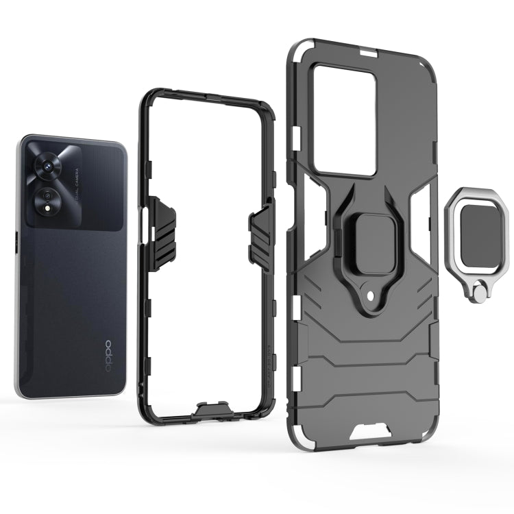 Custodia protettiva antiurto per PC + TPU con supporto per anello magnetico, For OPPO A97 5G, For vivo Y77 5G Global