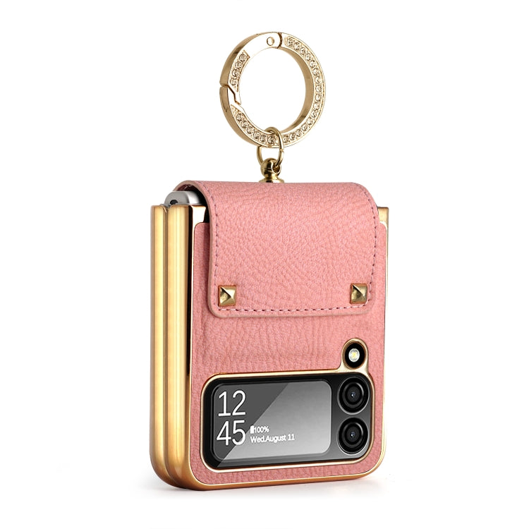 Custodia per telefono in PU colorata GKK con supporto per anello, For Samsung Galaxy Z Flip4 5G, For Samsung Galaxy Z Flip3 5G
