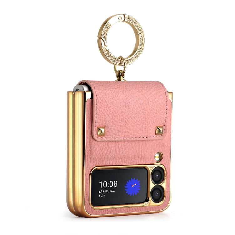 Custodia per telefono in PU colorata GKK con supporto per anello, For Samsung Galaxy Z Flip4 5G, For Samsung Galaxy Z Flip3 5G