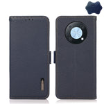 KHAZNEH Custodia per cellulare in vera pelle RFID con texture Litchi, For Huawei nova Y90 / Enjoy 50 Pro