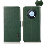 KHAZNEH Custodia per cellulare in vera pelle RFID con texture Litchi, For Huawei nova Y90 / Enjoy 50 Pro