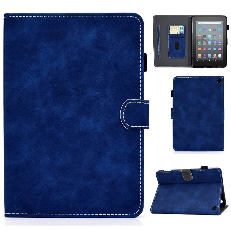 Custodia per tablet in pelle con texture in pelle bovina, For Amazon Kindle Fire 7 2022