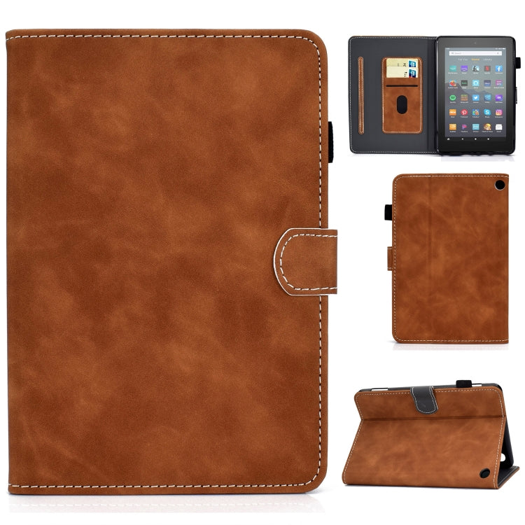 Custodia per tablet in pelle con texture in pelle bovina, For Amazon Kindle Fire 7 2022