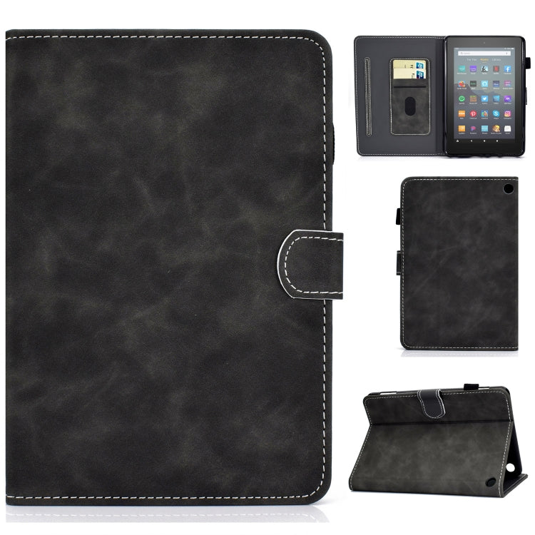 Custodia per tablet in pelle con texture in pelle bovina, For Amazon Kindle Fire 7 2022