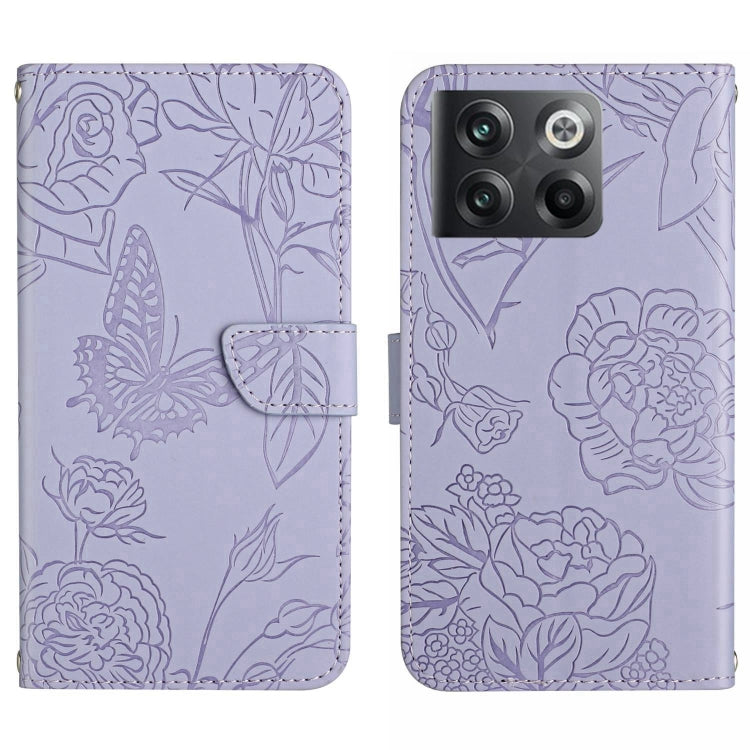 HT03 Cassa del telefono di cuoio di vibrazione impressa farfalla di sensibilità della pelle, For OnePlus 10T / Ace Pro, For OPPO Reno8 5G, For OPPO Reno8 Pro+ / Reno8 Pro