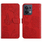 HT03 Cassa del telefono di cuoio di vibrazione impressa farfalla di sensibilità della pelle, For OnePlus 10T / Ace Pro, For OPPO Reno8 5G, For OPPO Reno8 Pro+ / Reno8 Pro