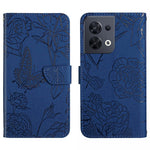 HT03 Cassa del telefono di cuoio di vibrazione impressa farfalla di sensibilità della pelle, For OnePlus 10T / Ace Pro, For OPPO Reno8 5G, For OPPO Reno8 Pro+ / Reno8 Pro