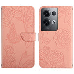HT03 Cassa del telefono di cuoio di vibrazione impressa farfalla di sensibilità della pelle, For OnePlus 10T / Ace Pro, For OPPO Reno8 5G, For OPPO Reno8 Pro+ / Reno8 Pro