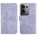 HT03 Cassa del telefono di cuoio di vibrazione impressa farfalla di sensibilità della pelle, For OnePlus 10T / Ace Pro, For OPPO Reno8 5G, For OPPO Reno8 Pro+ / Reno8 Pro