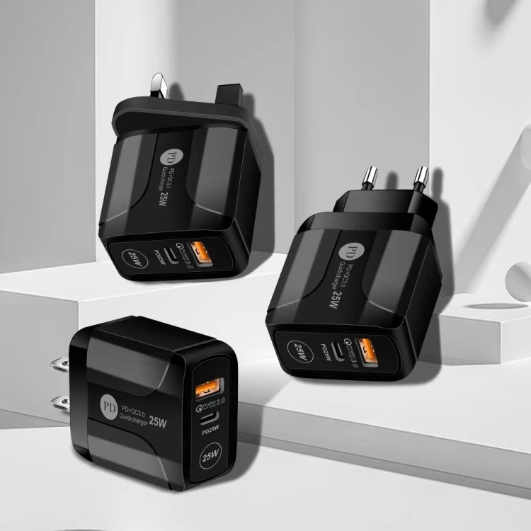 Caricabatterie da viaggio USB PD Type-C 25W con QC3.0