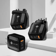 Caricabatterie da viaggio per porte USB PD Type-C da 25 W + QC3.0, US Plug, EU Plug