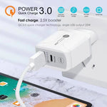 Caricabatterie da viaggio USB PD Type-C 25W con QC3.0