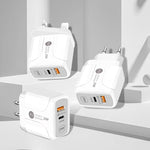Caricabatterie USB PD Type-C 25W con QC3.0 UK Plug