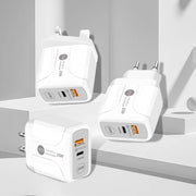 Caricabatterie da viaggio per porte USB PD Type-C da 25 W + QC3.0, UK Plug