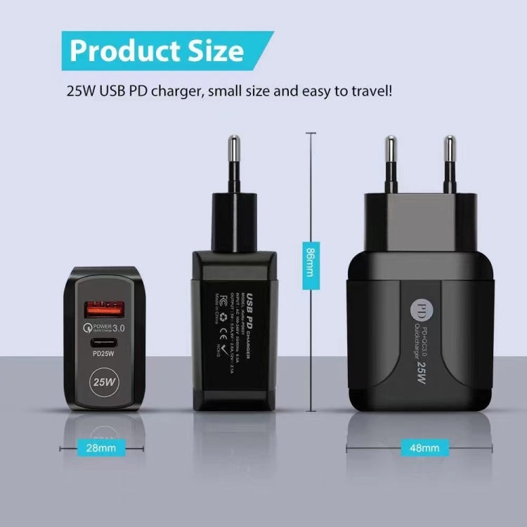 Caricabatterie USB PD Type-C 25W con QC3.0 UK Plug