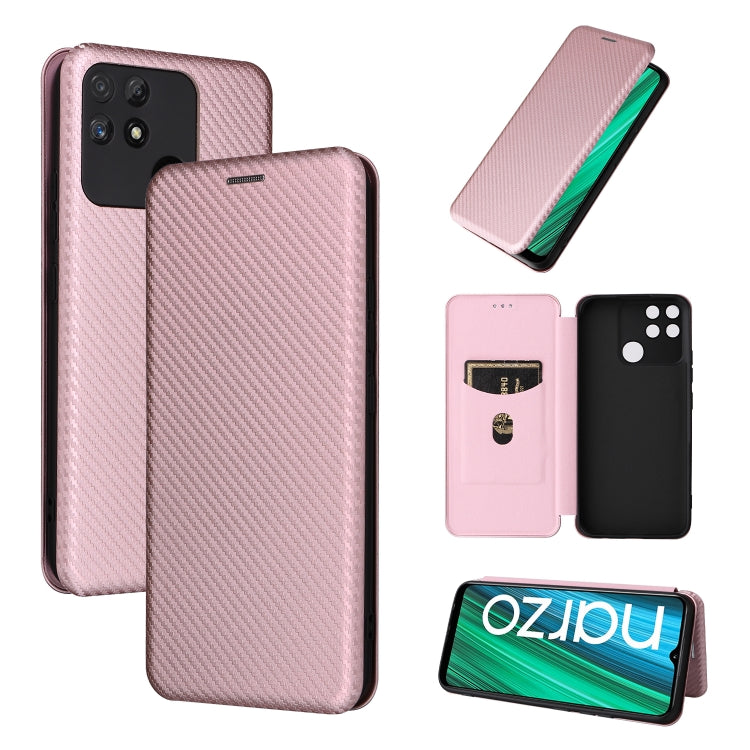 Custodia per telefono in pelle con vibrazione magnetica in fibra di carbonio, For Nothing Phone 1, For Realme Narzo 50A, For OPPO Reno8 Pro / Reno8 Pro+