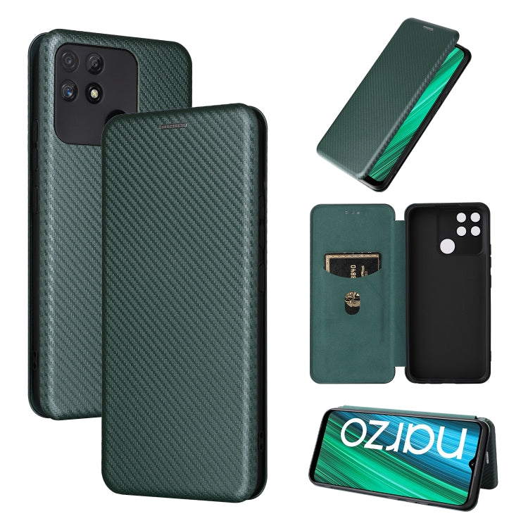 Custodia per telefono in pelle con vibrazione magnetica in fibra di carbonio, For Nothing Phone 1, For Realme Narzo 50A, For OPPO Reno8 Pro / Reno8 Pro+