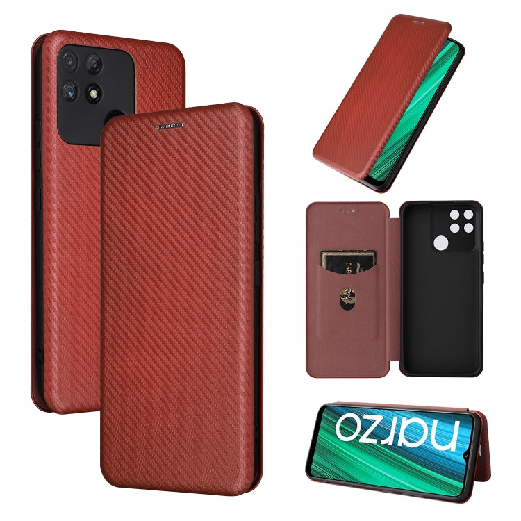 Custodia per telefono in pelle con vibrazione magnetica in fibra di carbonio, For Nothing Phone 1, For Realme Narzo 50A, For OPPO Reno8 Pro / Reno8 Pro+