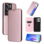 Custodia per telefono in pelle con vibrazione magnetica in fibra di carbonio, For Nothing Phone 1, For Realme Narzo 50A, For OPPO Reno8 Pro / Reno8 Pro+