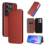 Custodia per telefono in pelle con vibrazione magnetica in fibra di carbonio, For Nothing Phone 1, For Realme Narzo 50A, For OPPO Reno8 Pro / Reno8 Pro+