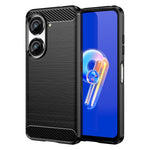 Custodia in TPU in fibra di carbonio con trama spazzolata, For Asus Zenfone 9