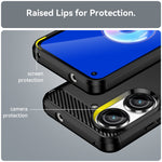 Custodia in TPU in fibra di carbonio con trama spazzolata, For Asus Zenfone 9