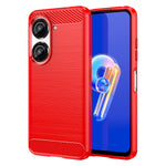 Custodia in TPU in fibra di carbonio con trama spazzolata, For Asus Zenfone 9