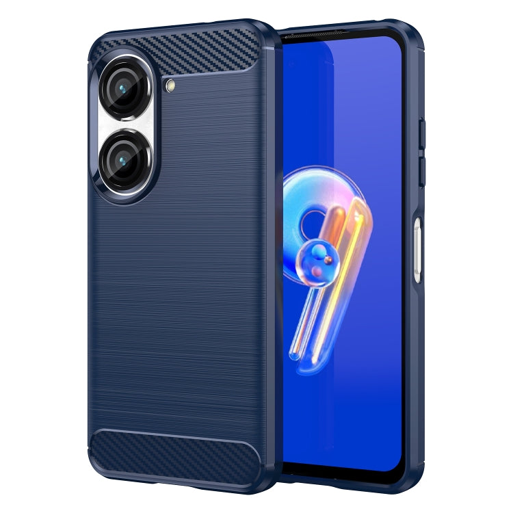 Custodia in TPU in fibra di carbonio con trama spazzolata, For Asus Zenfone 9