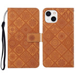 Custodia per cellulare in pelle con motivo goffrato stile etnico, For iPhone 14, For iPhone 14 Plus, For iPhone 14 Pro