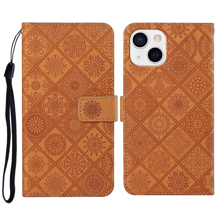 Custodia per cellulare in pelle con motivo goffrato stile etnico, For iPhone 14, For iPhone 14 Plus, For iPhone 14 Pro