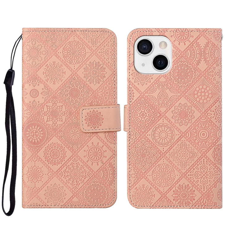 Custodia per cellulare in pelle con motivo goffrato stile etnico, For iPhone 14, For iPhone 14 Plus, For iPhone 14 Pro