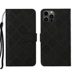 Custodia per cellulare in pelle con motivo goffrato stile etnico, For iPhone 14 Pro Max