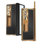 Custodia per telefono antiurto integrata con pellicola a conchiglia magnetica Litchi Pattern, For Samsung Galaxy Z Fold3 5G, For Samsung Galaxy Z Fold4