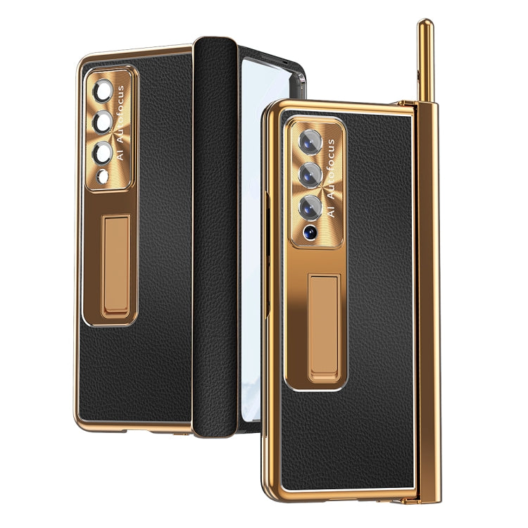 Custodia per telefono antiurto integrata con pellicola a conchiglia magnetica Litchi Pattern, For Samsung Galaxy Z Fold3 5G, For Samsung Galaxy Z Fold4