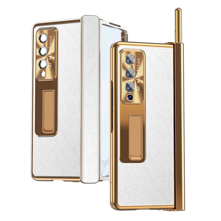 Custodia per telefono antiurto integrata con pellicola a conchiglia magnetica Litchi Pattern, For Samsung Galaxy Z Fold3 5G, For Samsung Galaxy Z Fold4