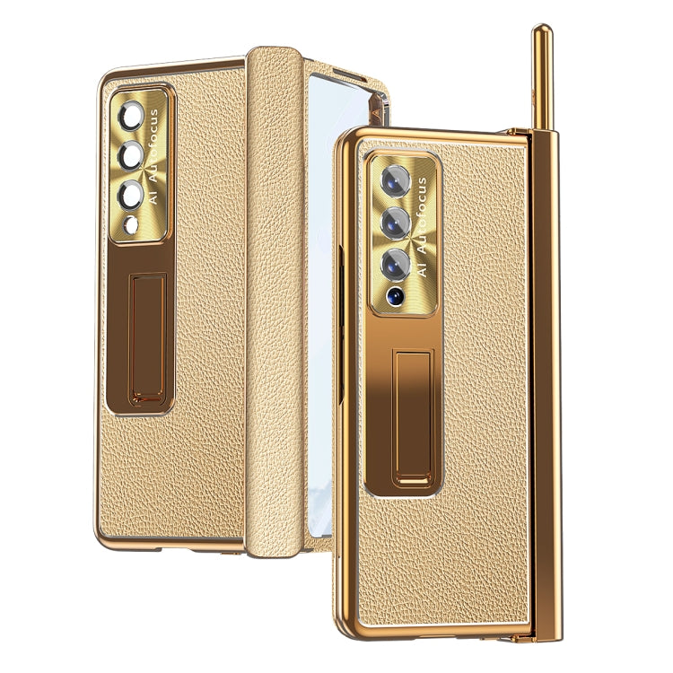 Custodia per telefono antiurto integrata con pellicola a conchiglia magnetica Litchi Pattern, For Samsung Galaxy Z Fold3 5G, For Samsung Galaxy Z Fold4