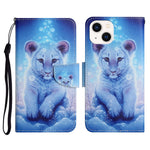 Custodia per cellulare in pelle flip disegno colorato 3D, For iPhone 14