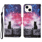 Custodia per cellulare in pelle flip disegno colorato 3D, For iPhone 14 Plus