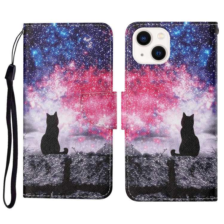 Custodia per cellulare in pelle flip disegno colorato 3D, For iPhone 14 Plus