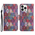 Custodia per cellulare in pelle flip disegno colorato 3D, For iPhone 14 Pro