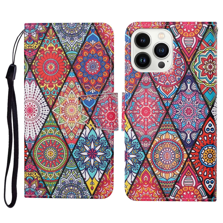Custodia per cellulare in pelle flip disegno colorato 3D, For iPhone 14 Pro